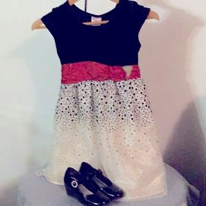 Black /Red and white girl dress